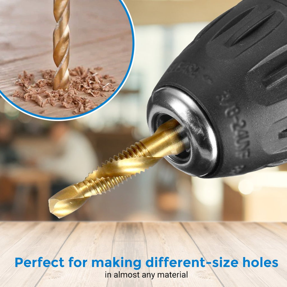M3-M10 Hex Shank Titanium-Plated HSS Drill Bits